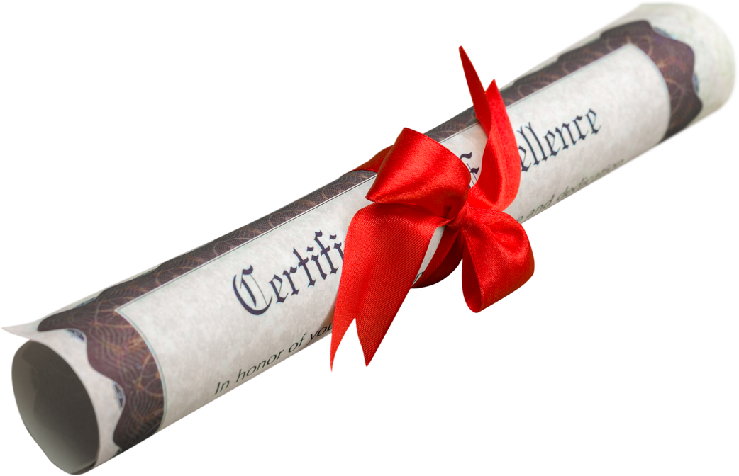 Certificate Wrapped in Ribbon